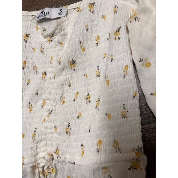 Hollister Floral Smocked Crop Top Puff Sleeve Babydoll Cottagecore S Coquette - Picture 5 of 8